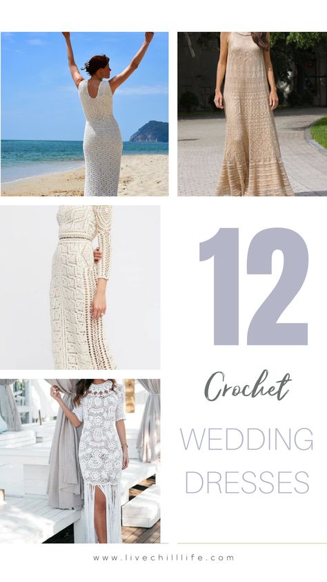 Crochet Wedding Dress Handmade, Crochet Wedding Dress Plus Size, Crochet Fancy Dress Pattern, Elegant Crochet Dress Patterns, Wedding Dresses Crochet, Crochet Wedding Dress Free Pattern, Wedding Dress Crochet Pattern, Free Crochet Wedding Dress Pattern, Crochet Lace Wedding Dress