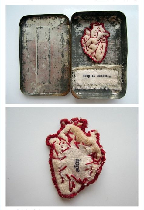 Ephemeral Tattoo, Print Products, Felt Embroidery, Anatomical Heart, Mors Dag, Assemblage Art, Embroidery Craft, Stitching Art, Art Textile