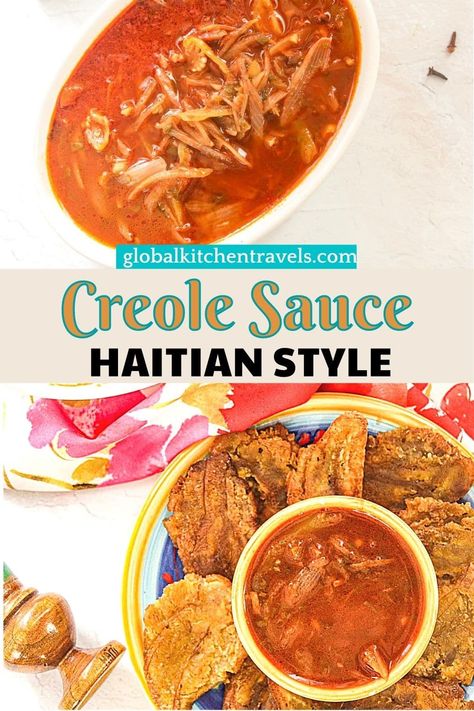 Carribean Dipping Sauce, Haitian Sauce Recipe, Tostones Sauce, Haitian Chicken In Sauce, Haitian Sauce, Rice For Chicken, Epis Recipe, Creole Sauce Recipe, Haitian Rice