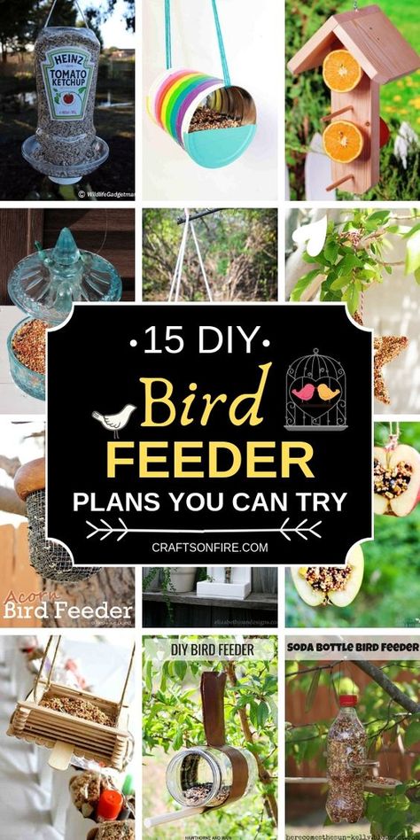 Easy Bird Feeders, Modern Wall Art Ideas, Urban Rugs, Simple Garden Furniture Ideas, Bird Feeders For Kids To Make, Garden Diy Furniture, Backyard Birds Sanctuary, Make A Bird Feeder, Bird Feeder Plans