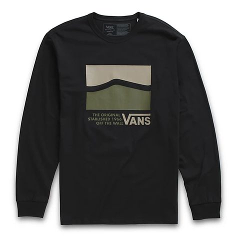 Off The Wall Sidestripe Long Sleeve Tee | Shop Mens T-Shirts At Vans Black Long Sleeve Tee, White Long Sleeve Tee, Vans Shirt, Vans T Shirt, Stripe Tee, Striped Long Sleeve Tee, Stripe Long Sleeve, Men's Vans, Orange T Shirts