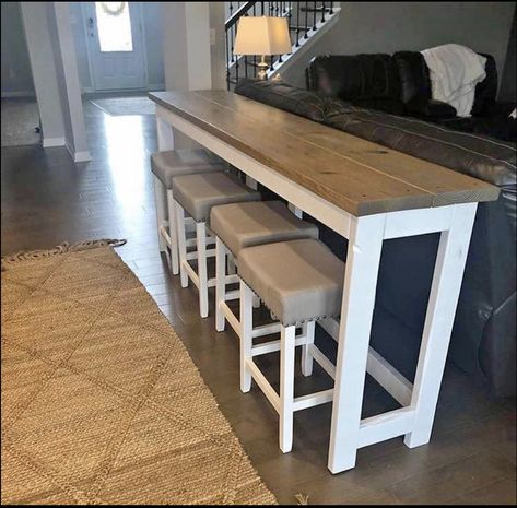 Behind The Couch Table With Chairs, Living Room Table Behind Couch, Corner Console Table Behind Couch, Long Table With Stools, Buffet Table Behind Couch, Sofa Pub Table, Behind The Couch Bar Table, Table With Barstools Behind Couch, Sofa Bar Table Behind Couch Diy