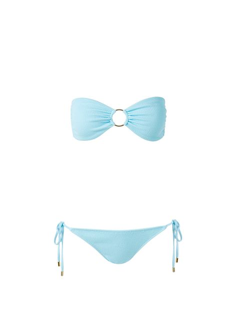 Melbourne Sky Ridges Bikini  Cutout 2024 Bright Bikinis Summer, Vacation Bikinis, Trendy Bathing Suits, Swimsuit Inspo, Swimsuit Brands, Bandeau Swimsuit, Melissa Odabash, Cord Ends, Cute Bathing Suits