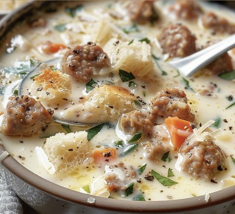 Creamy Parmesan Italian Sausage Soup – Tnextrecipes Creamy Parmesan Italian Sausage Soup, Italian Sausage Soup Recipes, Soup Sausage, Creamy White Chicken Chili Recipe, Sausage Soup Recipes, Italian Sausage Soup, Ditalini Pasta, Soup Easy, Italian Soup