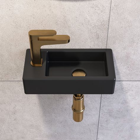 DeerValley Liberty 14.3" x 7" White Ceramic Rectangular Wall Mounted Bathroom Sink & Reviews | Wayfair Cramped Bathroom, Black Bathroom Sink, Rectangular Vessel Sink, Bathroom Design Styles, Ceramic Bathroom Sink, Small Bathroom Sinks, Brush Teeth, Wall Mount Sink, Small Sink