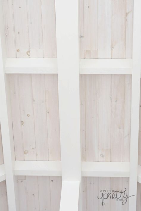 How to White Wash Shiplap: Step by Step Tutorial - A Pop of Pretty Canadian Home Decor Blog Whitewashed Pine Ceiling, White Wash Shiplap, White Wash Ceiling, White Wash Wood Furniture, Pine Ceilings, Guess Room, White Washed Pine, How To Whitewash, Pretty Home Decor