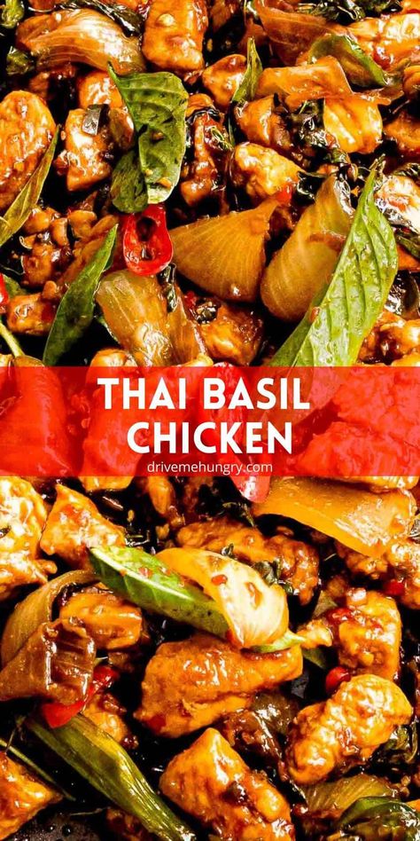 Chicken Basil Recipes, Thai Basil Recipes, Pad Krapow, Easy Thai Recipes, Chicken Delight, Thai Basil Chicken, Basil Recipes, Basil Chicken, Thai Basil