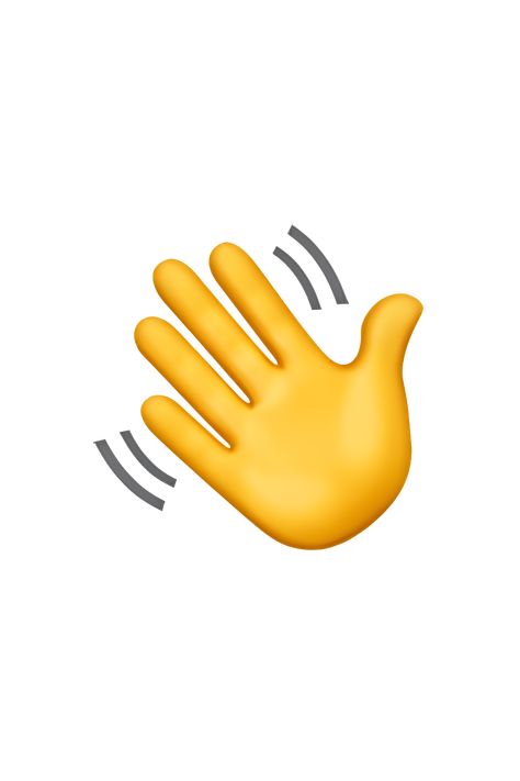 The waving hand emoji 👋 depicts a single hand with all fingers extended and the palm facing outward. The hand appears to be waving or saying hello. The color of the hand varies depending on the platform, but it is typically a shade of yellow or beige. Hand Emoji Meanings, Wave Emoji, Finger Emoji, Waving Hand, Hand Emoji, Waves Photos, Hands Icon, Apple Logo Wallpaper Iphone, Resin Art Painting