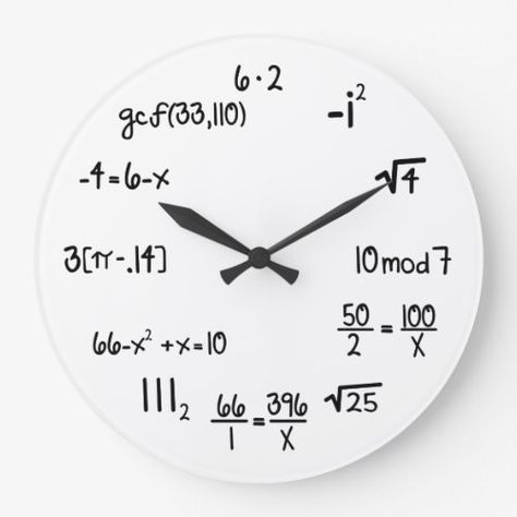 Funny Math Genius Geek Large Clock Funny math genius wall clock. Simple math equation wall clock. Pop Quiz. Great gift for your math wizard. White chalk with blackboard background. elpgeek - Add a Instagram Photo or Text to your gift. Click thru to create your unique present. #MathInstructorPresent #PromotionAd #KidsAndMoneyToday Algebra Humor, Math Wizard, Math Clock, Math Wallpaper, Blackboard Background, Wall Clock Simple, Math Wall, Math Genius, Diy Science Experiments