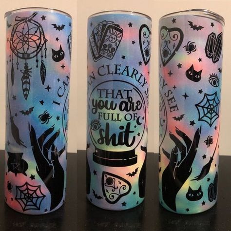 Clearly Full of Shit #sublimationdesigns #tumblerdesigns #vinyldesigns #sublimationideas #tumblerwraps #svg Tumblr Designs Cup, Witchy Cups, Cricut Tumblers, Cricut Gifts, Starbucks Cup Art, Tumblr Cup, Diy Tumblr, Epoxy Tumbler, Resin Tumblers