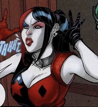 New 52 Harley Quinn, Brown Hair Harley Quinn, Harley Quinn Red And Black Hair, Harley Quinn New 52, Harley Quinn Comic Icons, Harley Quinn Red And Black, Asgard Dress, Harley Quinn Pfp, Harley Tattoo