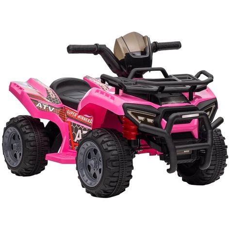 HOMCOM 6V Kids Electric Ride on Car Toddlers Quad Bike ATV Toy With Music for 18-36 months Pink : Amazon.co.uk: Toys & Games Electric Four Wheeler, Atv Four Wheelers, Kids Atv, Atv Car, Four Wheeler, Racing Stickers, Kids Motorcycle, Atv Riding, Riding Toys