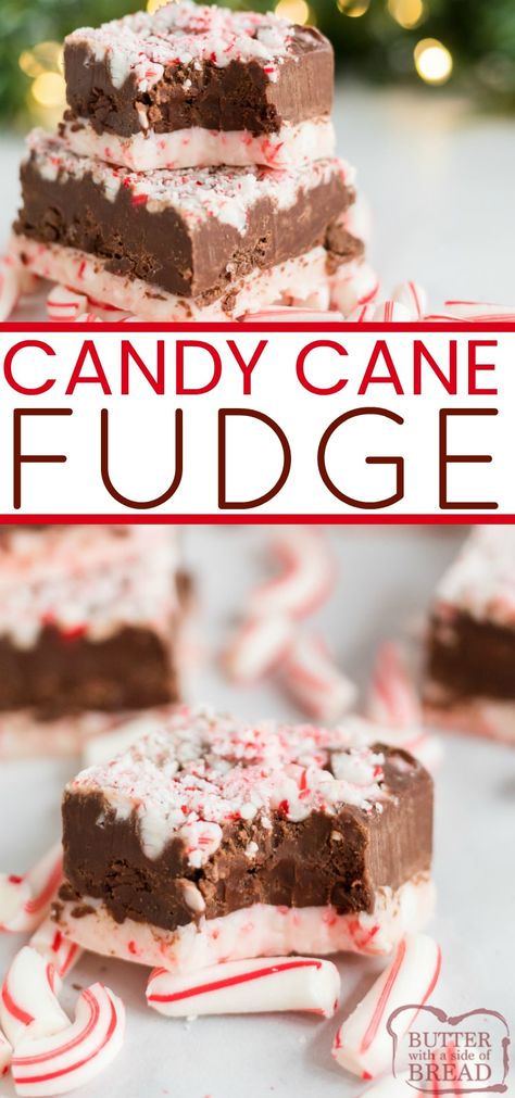 Peppermint Chocolate Fudge, Candy Cane Fudge Recipe, Peppermint Swirl Fudge, Crushed Candy Cane Recipes, Crushed Peppermint Recipes, Candy Cane Desserts, Candy Cane Recipes, Fudge Peppermint, Candy Cane Fudge