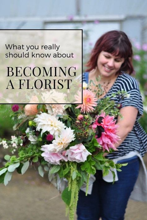 So you want to become a florist. I love my career, but, there are some things I wish I’d known before becoming a florist and I'm sharing these with you... Floristry For Beginners, Become A Florist, Florist Studio, Floral Design Business, Floristry Design, Flower Shop Design, Florist Design, Flower Business, Eucalyptus Greenery