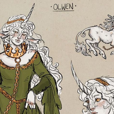 •Kellen• on Instagram: "Olwen, the Unicorn 👑  #characterdesign #medieval #oc #artistsoninstagram" Unicorn Tiefling, Midevil Oc, Unicorn Oc Human, Medieval Character Art, Faun Oc, Oc Medieval, Fae Oc, Unicorn Core, Medieval Oc