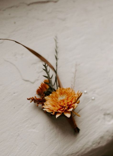 Burnt Orange Groom, Fall Boutonnieres, Small Bridesmaid Bouquets, Rusting Wedding, Pre Engagement, Wedding Venue Locations, Orange Wedding Flowers, Urban Wedding Venue, Burnt Orange Weddings