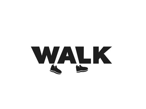 Walk Logo Design, Walking Graphic Design, Walk Typography, Shoe Logo Design, Walk Logo, Clever Logo Design, T Shirt Logo Design, Clever Logo, I Am Creative