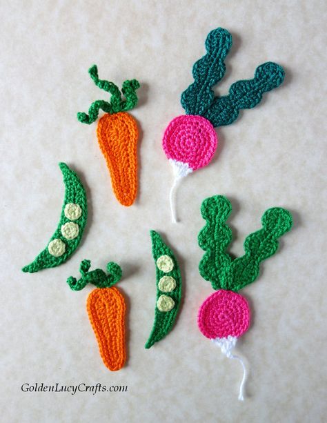 All Free Patterns Archives - GoldenLucyCrafts Crochet Radish, Appliques Au Crochet, Crochet Vegetables, Different Crochet Stitches, Crochet Headband Pattern Free, Crochet Applique Patterns Free, Crochet Appliques, Crochet Bookmark Pattern, Crochet Fruit