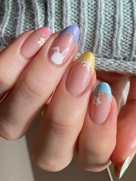 Easter Nails Design Spring, Pastel Nail Art, Simple Spring Nails, April Nails, Pastel Nails Designs, Easter Nail, Bunny Nails, Easter Nail Designs, Nagellack Trends