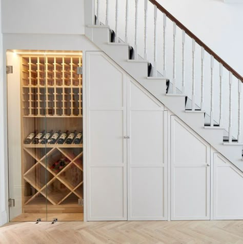 Under Stairs Wine Cellar, Blakes London, Space Under Stairs, تحت الدرج, Transitional Staircase, Contemporary Staircase, Staircase Storage, Under Stairs Cupboard, Under The Stairs