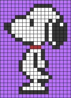 Snoopy Bracelet Pattern, Beaded Snoopy, Dog Cartoon Character, Safety Pin Crafts, Hamma Beads Ideas, Snoopy Dog, Graph Crochet, Pixel Art Templates, Dog Cartoon