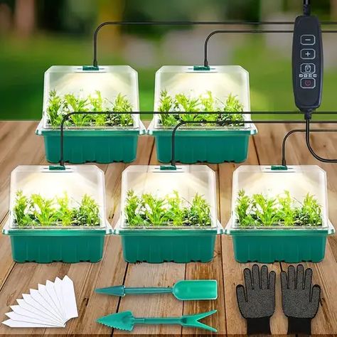 plant accessories - Temu Plant Germination, Seed Starter Kit, Grow Lamps, Home Greenhouse, Greenhouse Plants, Plant Seedlings, Grow Lights For Plants, Seed Starter, Greenhouse Growing