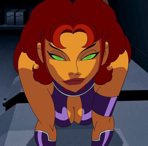 dcau style starfire re-draw by y2kmarcus_ on twitter Star Fire 1980, Starfire Face Claim, Super Sons Starfire, Comic Superhero Women, Night Wing And Starfire, Starfire Makeup, Blackfire Dc, Star Fire Pfp, Starfire Hair