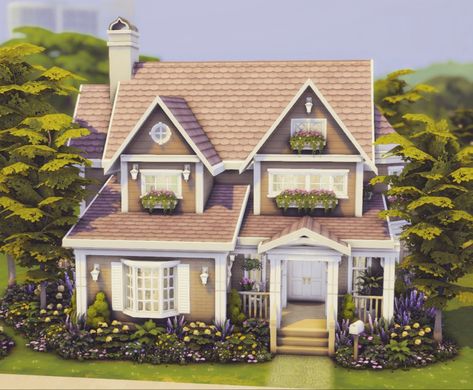 Sims 4 Front Yard, Cozy Family Home, Sims4 House, Sims 4 House Ideas, Sims 4 Inspiration, Sims House Ideas, Sims 4 Challenges, Sims 4 House Building, Sims 4 House Plans