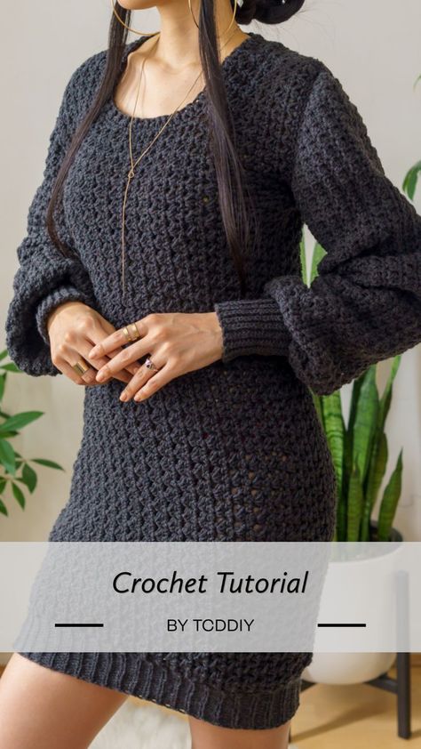 Crochet Sweater Dress, Free Crochet Patterns, Crochet Sweater, Free Crochet, Sweater Dress, Crochet Patterns, Blouses, Crochet, Pattern