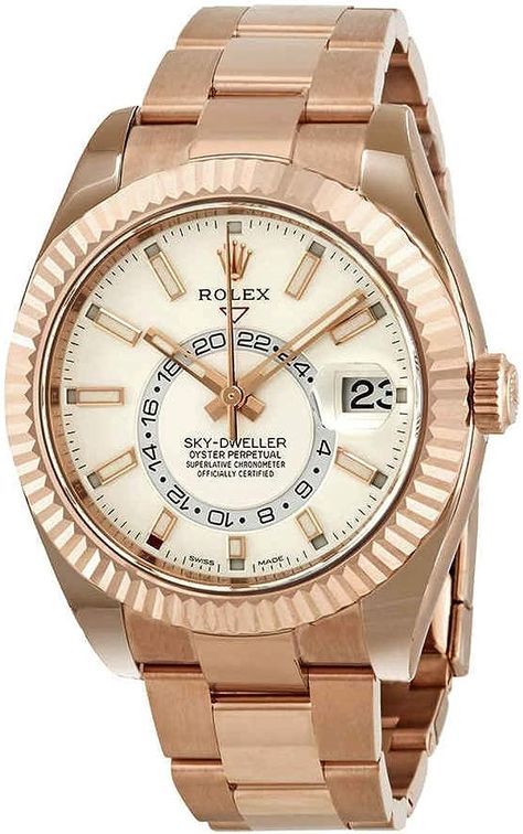 Rolex Sky-Dweller White Dial Automatic Men's 18kt Everrose Gold Oyster Watch 326935WSO Rolex Milgauss, Buy Rolex, Gold Rolex, Sky Dweller, Men's Vintage Watch, Best Watches For Men, Rolex Models, Rolex Watch, Rolex Oyster