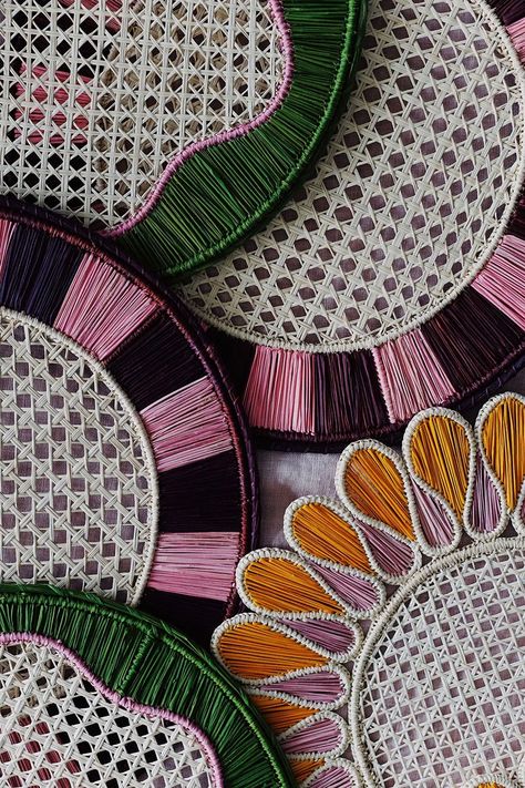 twist placemat ✿ woven placemat ✿ shop brunch ideas on wallflower Modern Maximalist, Woven Placemat, Brunch Decor, Artisan Home, Brunch Table, Vase Collection, Mat Design, Spring Brunch, Home Decor Brand