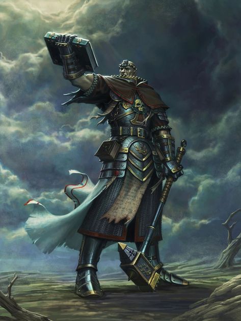 Warrior Priest, Fantasy Classes, Warhammer Fantasy Roleplay, Fantasy Battle, Warhammer Art, Fantasy Races, Dungeons And Dragons Characters, Fantasy Armor, Warhammer Fantasy