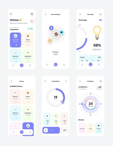 Smart Home App Design, Schedule App, Creative App Design, Ux Ui Design Inspiration, App Development Design, Web Design Websites, Scheduling App, App Inspiration, Ui Ux 디자인