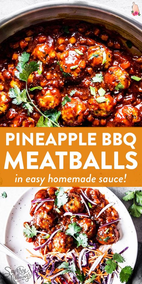 Pineapple Bbq Meatballs, Pineapple Bbq Sauce, Recipes Pineapple, Ground Turkey Recipes Easy, Ground Turkey Recipes Healthy, Bbq Meatballs, Homemade Meatballs, Ground Beef Recipes For Dinner, Health Dinner