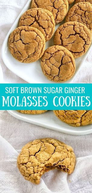 Chewy Molasses Ginger Cookies, Molasses Ginger Cookies Chewy, Molasses Cutout Cookies Soft, Molasses Ginger Cookies Soft, Chewy Ginger Molasses Cookies Gimme Some Oven, Brownie Treats, Molasses Cookies Recipe, Brown Sugar Cookies, Ginger Molasses Cookies