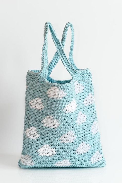 Knitting Tote Bag, Blue Tote Bag, Crochet Market Bag, Crochet Bags Purses, Blue Tote, Crochet Woman, Crochet Tote, Tapestry Crochet, Bag Crochet