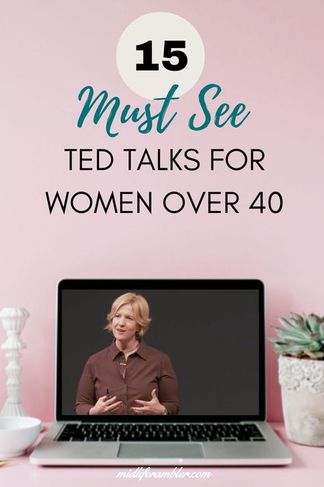 15 Must See Ted Talks for Women Over 40 - If you're a woman over 40, these Ted Talks are perfect for you. They'll teach you how to handle stress better, manage your time, keep the spark alive in your marriage, figure out what kind of work will make you happy and so much more. 7 Best Ted Talks, Life Changing Ted Talks, Ted Talks That Will Change Your Life, Top Ted Talks, Ted Talks For Women, Ted Talks Motivation, Inspirational Ted Talks, Best Ted Talks, Inspirational Podcasts