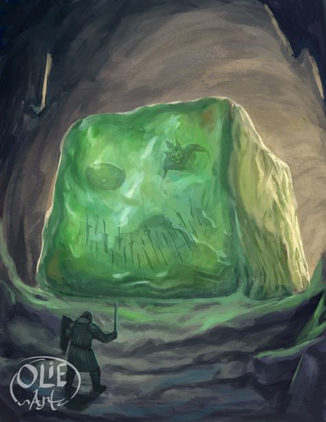 Warlock Patron: Gelatinous Cube, Olie Boldador on ArtStation at https://www.artstation.com/artwork/nQlGK1 Dnd Gelatinous Cube, Gelatinous Cube Art, Warlock Patron, Cube Ideas, Gelatinous Cube, Fantasy Words, Minecraft Drawings, Dungeon Master's Guide, Art Aesthetics