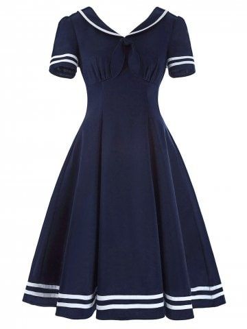 Sailor Collar High Waist Vintage Dress Sailor Vintage, Wedding Dress Prices, Robes Vintage, Theme Dress, Sailor Fashion, Sailor Dress, Sailor Collar, 1940s Dresses, High Waist Dress