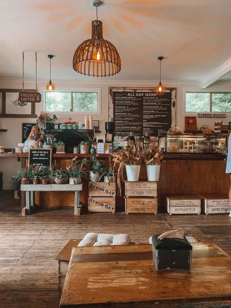 Farm Cafe Ideas, Australia Cafe Interior, Farm Cafe Design Coffee Shop, Coffee Shop Australia, Farm Shop Cafe Ideas, Eco Cafe Design, Sustainable Coffee Shop, Farm Shop Cafe, The Farm Byron Bay