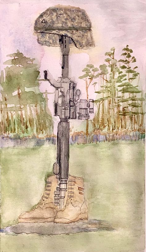 Fallen Soldier Cross Fallen Soldier Cross, Fallen Soldier, Fallen Heroes, Cross Art, Sketch Painting, Special People, Painting Crafts, Doodle Art, Art Sketches