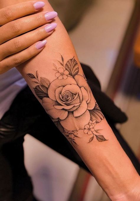 Arm Rose Tattoo Arm Rose Tattoo, Underarm Tattoo, Rose Tattoo Forearm, Rose Tattoo On Arm, Rose Tattoo Sleeve, Rose Tattoos For Women, Girl Arm Tattoos, Flower Wrist Tattoos, Tattoos For Women Flowers