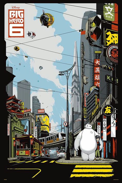 Ken Taylor, San Fransokyo, Hiro Big Hero 6, Disney Movie Posters, Disney Animated Movies, Disney Posters, Film Disney, Disney Shows, Baymax