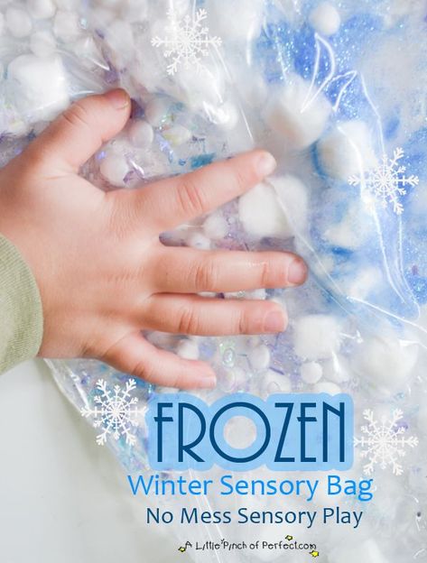 A Little Pinch of Perfect: No Mess Sensory Play: Frozen Winter Sensory Bag-wont freeze little hands Winter Activities For Toddlers, Winter Crafts For Toddlers, Sensory Bag, Sensory Bags, Winter Activities For Kids, Toddler Sensory, Winter Preschool, Toddler Winter, Winter Crafts For Kids