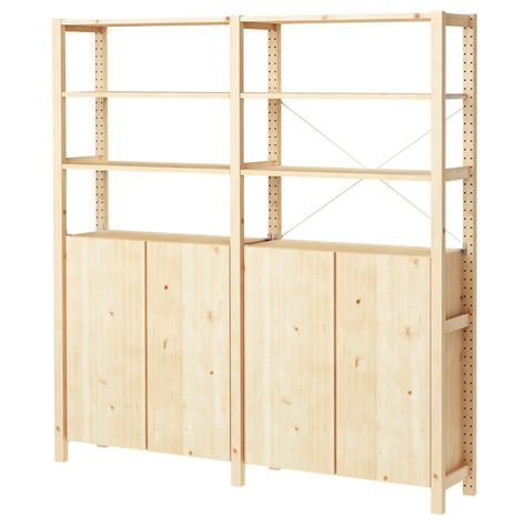 Wood shelving units