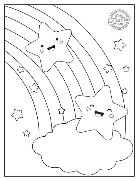 Star Coloring Sheet, Stars Activities For Kids, Cute Stars Drawing, Star Coloring Pages Free Printable, Coloring Pages For Girls Kids, Sketching For Kids, Happy Coloring Pages, Stars Coloring Pages, Kids Activity Sheets