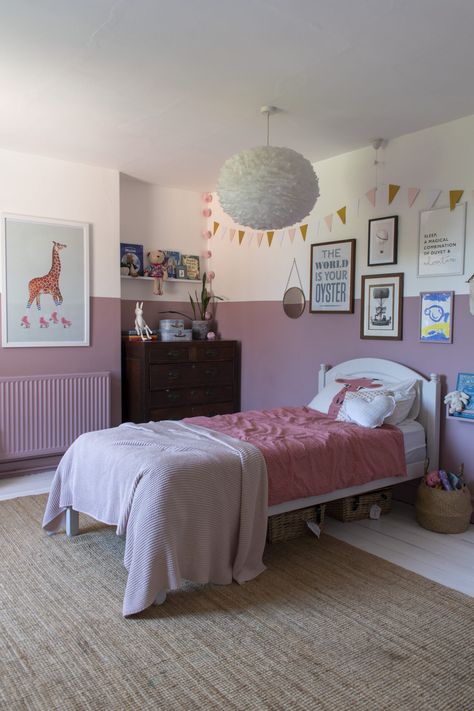 Pink Bedroom Paint Ideas, Farrow And Ball Cinder Rose, Pink Bedroom Paint, Cinder Rose Farrow And Ball, Bedroom Painting Ideas, Farrow And Ball Bedroom, Cinder Rose, Bedroom Paint Ideas, Half Painted Walls