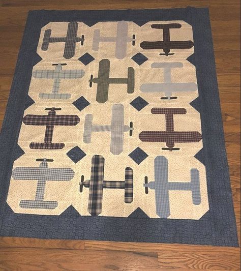 Airplane Quilt, Boys Quilt Patterns, Farmers Wife Quilt, Farm Quilt, Basic Quilt, Lap Quilts, Quilt Baby, Boy Quilts, Shirt Quilt