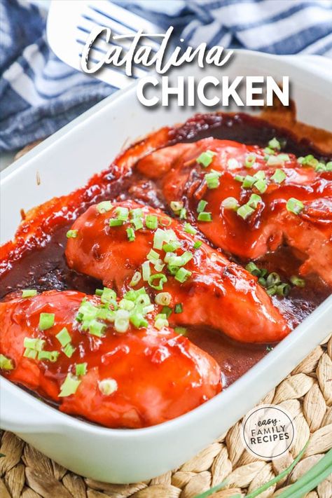 Baked Catalina Chicken · Easy Family Recipes Catalina Dressing Recipes Chicken, Cranberry Catalina Chicken, Catalina Chicken Baked, Catalina Chicken Recipe, Chicken With Catalina Dressing, Recipes With Catalina Dressing, Catalina Recipes, Catalina Dressing Recipes, Catalina Chicken