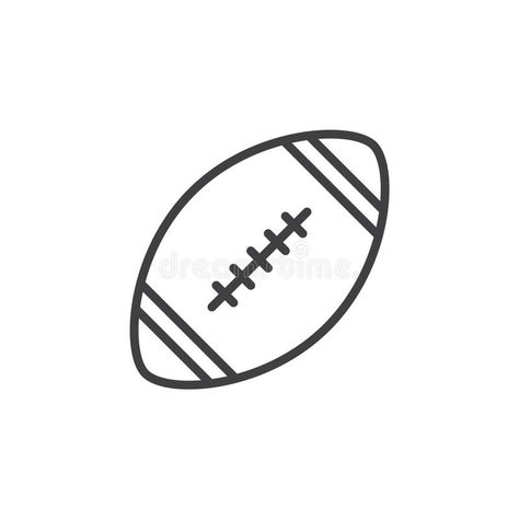 Football Outline Drawing, Simple Football Tattoo, Football Simple Drawing, American Football Tattoo, American Football Drawing, Letter F Craft, Football Outline, Football Clip Art, Football Lines